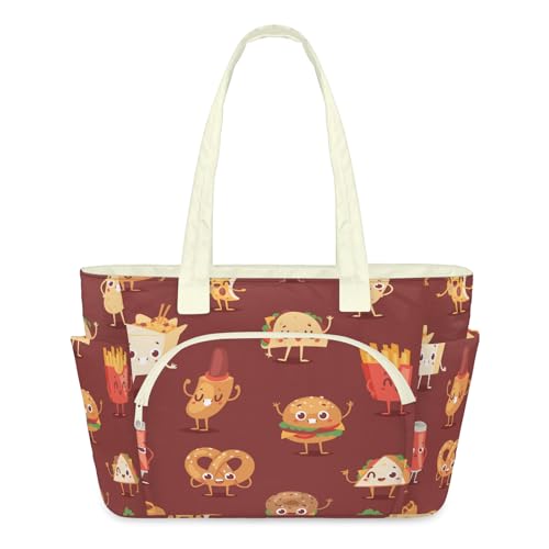Sac fourre-tout hamburger matelassé léger grand format
