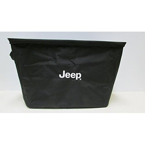 Mopar 82213732 Black Soft Collapsible Storage Tote with Jeep Logo, 1 Pack