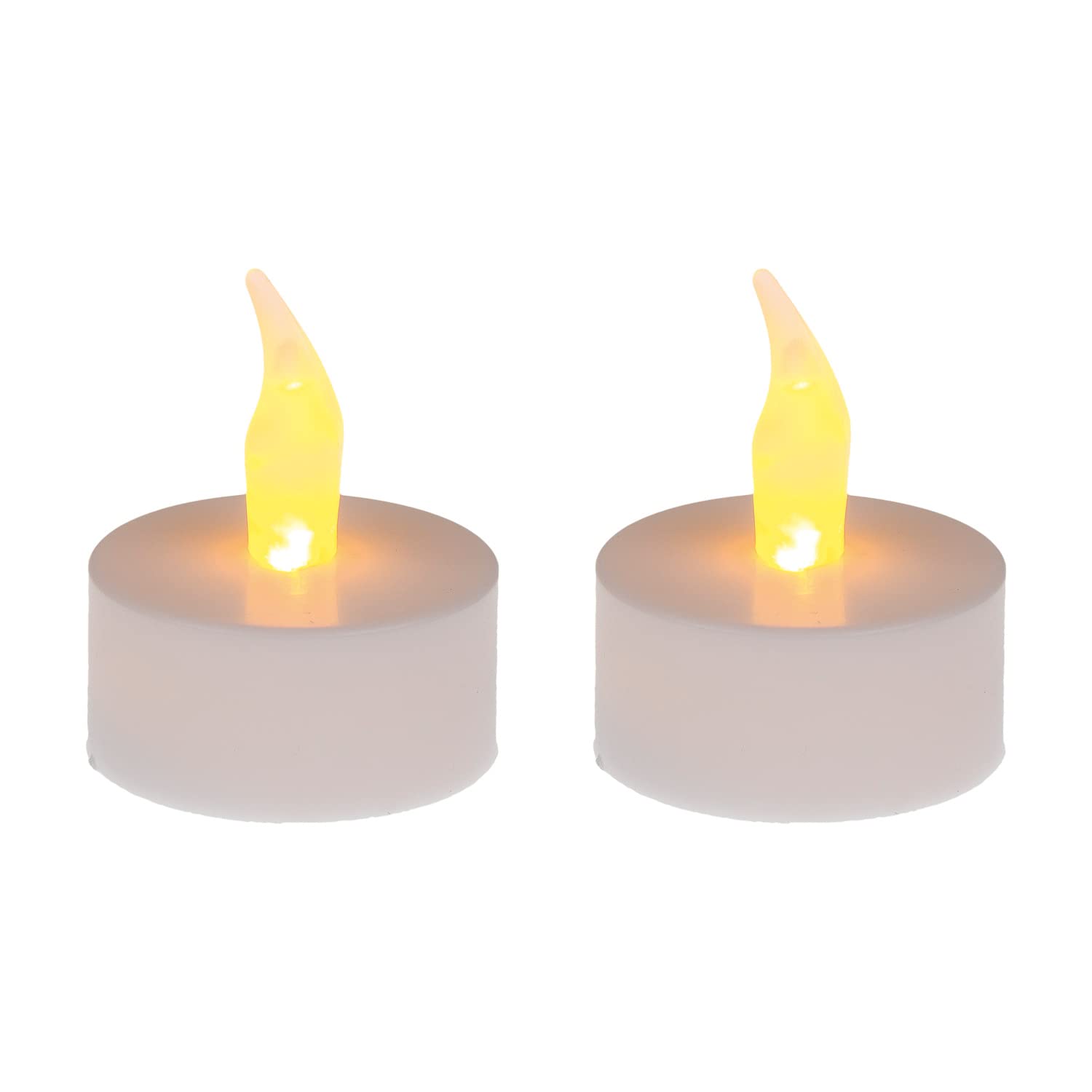 Idena 408982 - LED tea lights, 2 sztuki, elektryczne świeczki z migoczącym światłem, baterie w zestawie, dekoracja na ślub, przyjęcie, Boże Narodzenie, Wielkanoc, jako światło nastrojowe