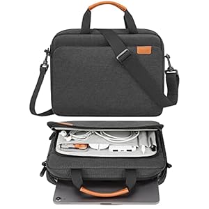 MoKo 12.9 inch Tablet Tasche Hülle, Tragetasche Umhängetasche aus Polyester, Schutztasche mit Schultergurt & Griff Kompatibel mit iPad Pro 12.9 M2 2022/2021/2020/2018, Schwarz+Grau