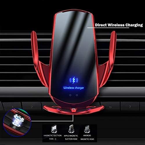 Car Wireless Charger, Fast Charging, Mounted Magnetic Charging Device, Automatic Sensor Tightening, Suitable for 99% Smart Phones, iPhone12 Pro Max Mini 11/11 Pro Max/XS/XR/for Galaxy S20/S10/S9