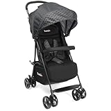 Trottine MEMPHIS Poussette naissance compacte et légère, Inclinable multiposition, Allongeable à plat, Dossier matelassé, Canopy avec hublot, Panier shopping, Habillage pluie, Pliage compact  NamiGris