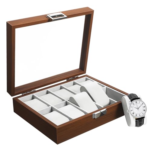 Boîte à montres avec couvercle transparent, le cadeau idéal pour homme