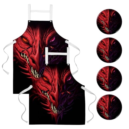 Tablier de cuisine pour nettoyage de la maison et restaurant avec 4 broches