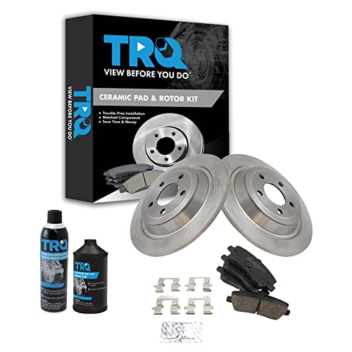 Image of TRQ Rear Brake Pad & Rotor Kit, with Chemical Kit Ceramic Compatible with 2015-2022 Ford Mustang