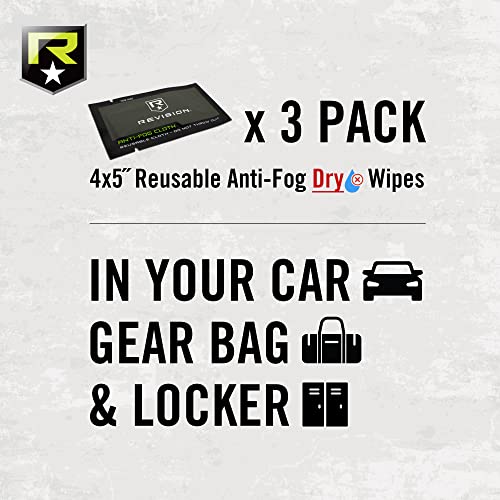 Revision Anti-Fog Dry Lens Wipes – Reusable Dry Cloths For Eyeglasses, Sunglasses, Visors, Goggles, Mask Condensation, 3 Pack, Made In Usa #TOP2
