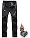 donhobo Womens Walking Waterproof Trousers Thermal Fleece Lined Ladies Winter Outdoor Windproof Warm Softshell Hiking Fishing Ski Snow Pants Black S