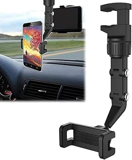 حامل موبايل هاتف استاند مشبك حرف اف مناسب للسيارة والمكتب والمنزل ومناسب للتصوير على استاند المكتب او مشبك للمطبخ وغيرها - اسود - SACAR