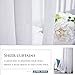 PONY DANCE Cafe Curtains 36 inch Length - Linen Look Semi Sheer White Valance Casual Back Tab Drapes for Small Bathroom Basement,Short Window Curtains for Kitchen Over Sink, W 52 x L 36,2 Panels