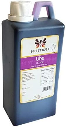 Ube Purple Yam Flavoring Extract Restaurant Size by Butterfly 1 Liter, 33.8 Ounce-SET OF 10