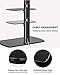 FITUEYES Universal Floor TV Stand for 32-65 Inch TVs Height Adjustable and Swivel TV Stand with Mount Tempered Glass Base Hold Up to 110 Lbs, Black