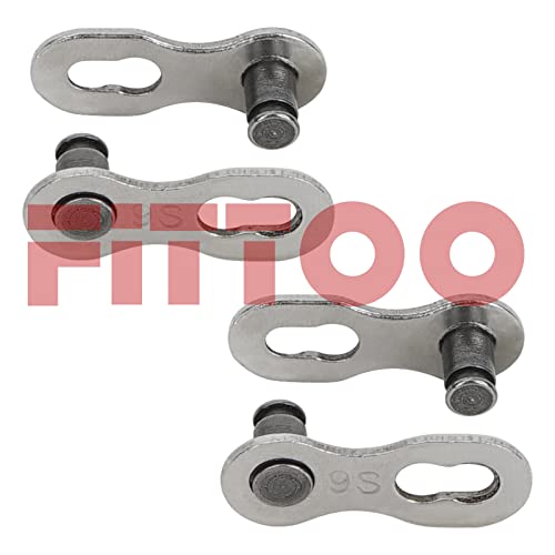 2 X FITTOO 9 Speed Bicycle Power Lock Chain Connector, Quick Link Bike Chain Connector, eBike Master Link Master Joint Chain Connector for 9 Speed Drive Train (2 Sets Packed)