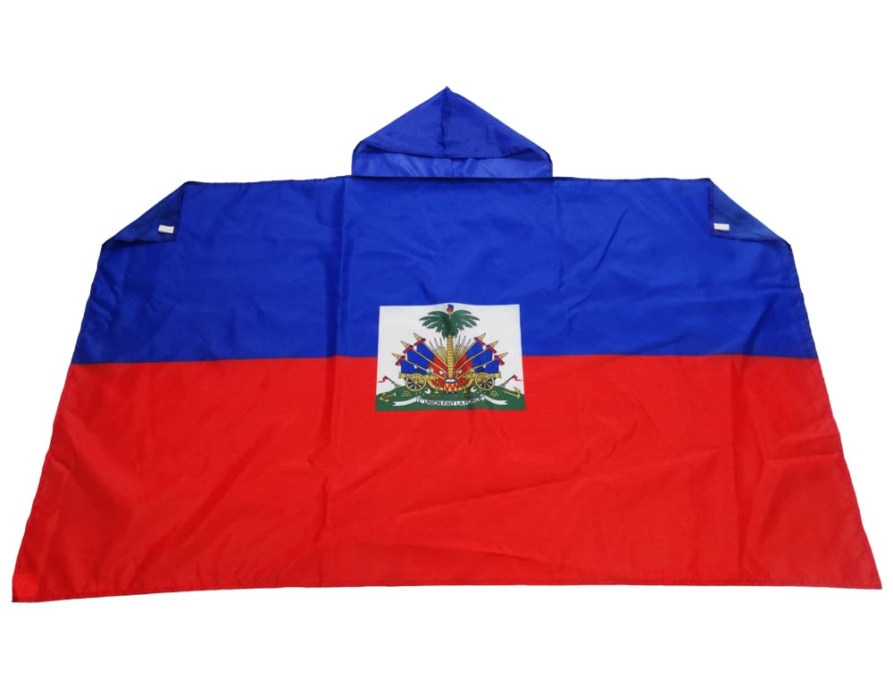 AZ FLAG Bandiera Haiti, 150 x 90 cm, mantello bandiera haitiana, 100% poliestere, con maniche integrate, body flag 80 g