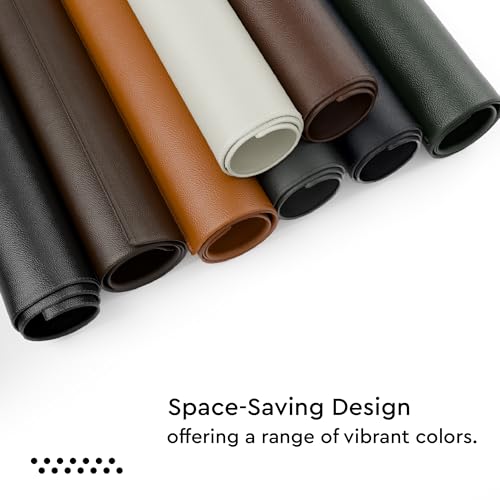 Image of Encasa XO Leather Dining Table Mats Set of 6 | Water Repellent & Heat Resistant Dining Table Mats | Washable & Easy to Clean Placemats for Kitchen Decor - 42x30 cm (Green)