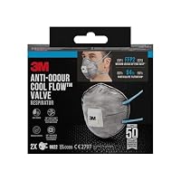 3M 9922C2, FFP2 Atemschutz-Maske, Partikelmaske für Farbstreich- und Maschinenschleifarbeiten, Schutzstufe FFP2, Grau, 2 Stück – Ansicht 3