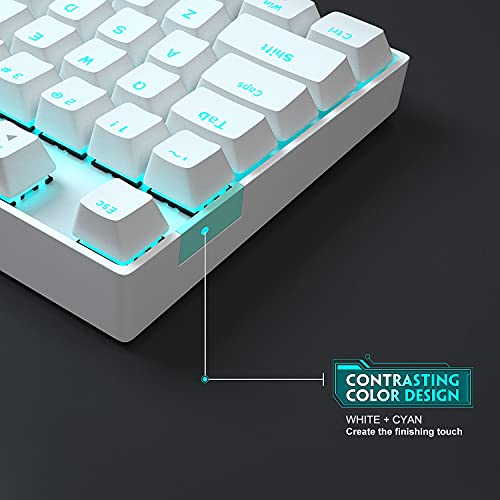 image for White Mechanical Gaming Keyboard, MageGee MK-Star LED Backlit Keyboard