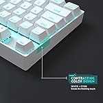 MageGee Mechanical Gaming Keyboard with Blue Switch, Compact 87 Keys Wired Computer Keyboard for Windows Laptop PC Gamer, LED Ice Blue Backlit, White - Image 4