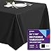 Gee Di Moda 90-Inch-by-132-Inch Polyester Rectangular Tablecloth, Black