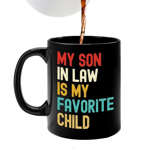 Qzdtue Son in Law Mug, Coffee Cup Ceramic Mug, Son in Law Coffee Mug 350 ml Ceramic Cup, Funny Novelty Mugs with Sayings, Unique Drinking Cup for Men Women, Gift Idea for Son in Law