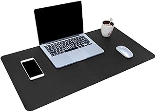 Dual-Sided Multifunctional Desk Pad, Waterproof Desk Blotter Protector, Leather Large Desk Wrting Mat