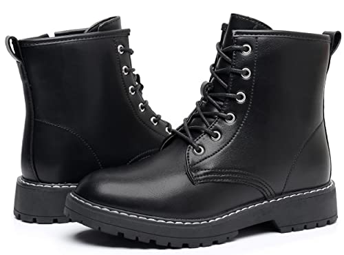 Blikcon Kids Girls Combat Ankle Boots Lace up Inner Zipper Fashion Booties (Little Kid/Big Kid)…