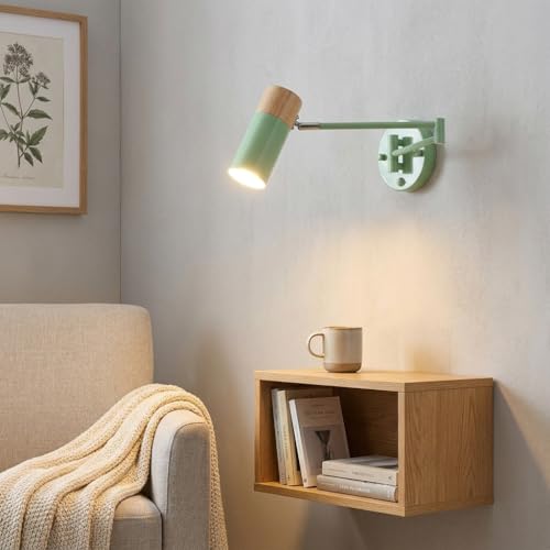 Aplique de pared extensible verde con interruptor integrado y casquillo E27 Alpinaluz 2