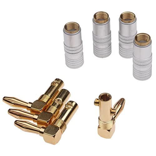 WANGCL 4 Pack 90 Degree Gold Plated Banana Cable Plugs - Image 2