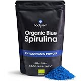 Espirulina Azul en Polvo 200g Ecológica Nadiprem (Ficocianina) | Blue Spirulina Orgánica | Colorante Alimentario Natural | Fácil Disolución para Batidos y Repostería