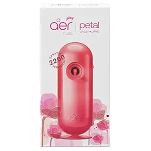 Godrej aer Matic Kit (Machine + 1 Refill) - Automatic Room Fresheners with Flexi Control Spray | Petal Crush Pink | 2200 Sprays Guaranteed | Lasts up to 60 days (225ml)