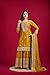 FASHION FRONTIER Beautiful Heavy Chinnon New Punjabi Style Sharara Suit For Women Ready To Wear Salwar Kameez With Dupatta (US, Alpha, Medium, Regular, Yellow)