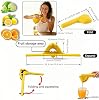 Exprimidor de limón manual plegable, prensa de cítricos plana, con mango ergonómico y colador, ahorra espacio y fácil de limpiar, para cócteles y cocina, libre de BPA (amarillo) 4