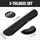 Gimars Upgrade Enlarge Silky and Superfine Fabric Gel Memory Foam Keyboard Wrist Rest Set, Ergonomic Keyboard Mouse Wrist Support for Typing Pain Relief, Comfort for Office, Gaming, Computer, Black