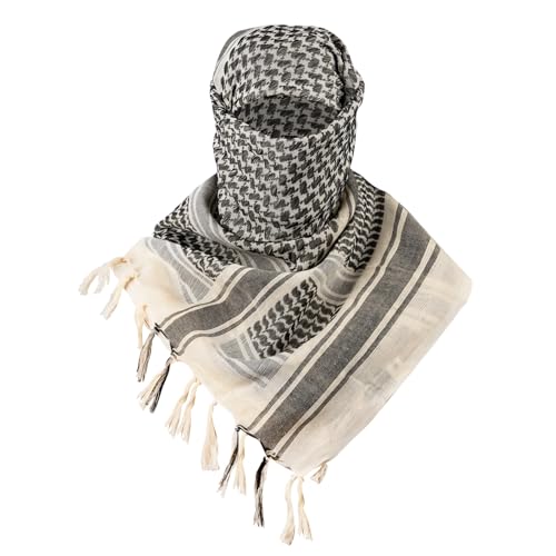 FREE SOLDIER Scarf Military Shemagh Tactical Desert Keffiyeh Head Neck Scarf Arab Wrap with Tassel for Men Women (Tan)