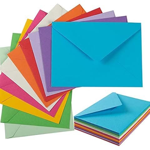 50 Pack A7 Colorful 5x7 Envelopes Invitation Envelopes for 5x7 Cards, Birthday, Weddings, Graduations, Greeting Cards, Baby Shower 5.24 x 7.24 Inches (Multicolor) Cover