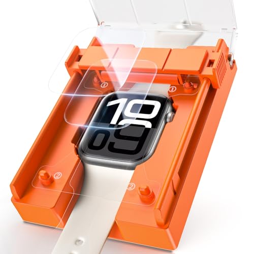 MAGIC JOHN �Ή� Apple Watch 44mm SE 3 (2025)/ SE 2/ SE/Series 6/5/4 �ی�t�B���� 2������ �K�C�h�g�t�� �\��₷�� �C�A���X �A�b�v���E�H�b�`�p �t�B���� �w��h�~ �X�N���b�`�h�~ �ϏՌ�