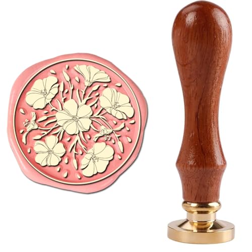 Flowers Wax Seal Stamp, Floral Sealing Wax Stamp Deeply Engrave 6 Flowers for Decoration Envelopes Letters Gift Cards Christmas New Year (Flower Stamp)