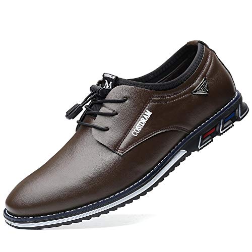 COSIDRAM Mens Casual Leather Shoes Business Slip-on Shoes Comfort Fashion Office Shoes for Male Brown 15 COSIDRAM Mens Casual Leather Shoes Business Slip-on Shoes Comfort Fashion Office Shoes for Male Brown 15