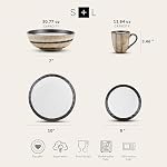 Stone lain Lucy Porcelain Ensemble de vaisselle, 16-Piece Service pour 4, Béige
