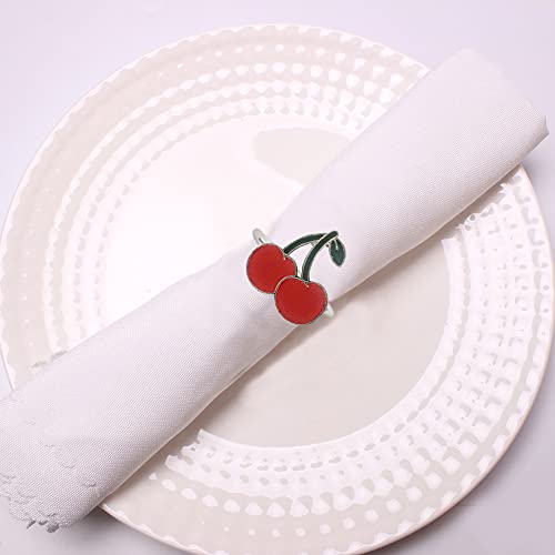 Cherry Napkin Rings Set Of 12, Fashion Simple Fruit Series Cherrys Shape For Easter, Christmas, Thanksgiving Day, Holiday Party Table Accessories Decoration (Cherry), Rose Gold, Red (Ring-0032) #TOP3