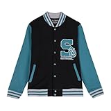 Sudadera de Harry Potter con Cierre de Botones - Color Negro y Verde - Talla L - Elaborado con Poliéster Algodón de 260 gsm - Estampado de Slytherin - Producto Original Diseñado en España