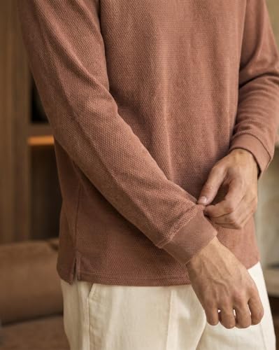 Image of Nobero Popcorn Textured Full Sleeve Polo T-Shirt for Men | Regular Fit