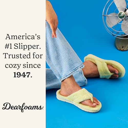 Image of Dearfoams Women's Melanie Colorblocked Microfiber Terry Thong Slipper