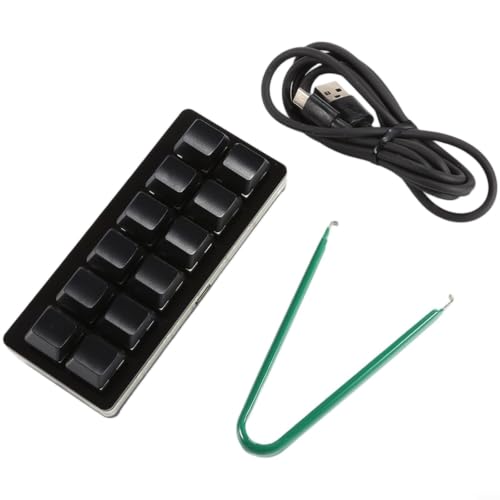KiraKira Clavier mécanique USB 12 programmables Hot Swap pour Linux (Noir)