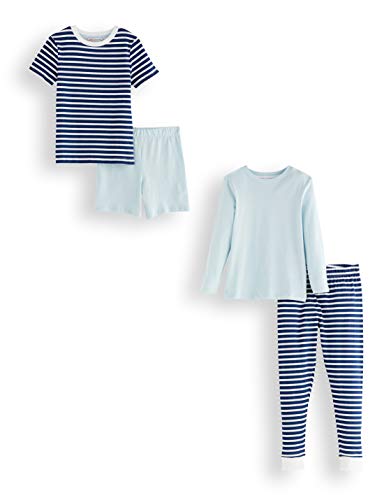 Marchio Amazon - RED WAGON Set Pigiama Satinato Bambino, Pacco da 2, Multicolore (Stripe), 104, Label:4 Years