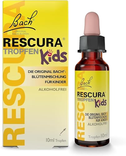 Bachblüten Original Bach RESCURA Kids Tropfen Alkoholfrei, 10ml | Bachblütenmischung für Kinder | Original nach Dr. Edward Bach | ehemals Rescue