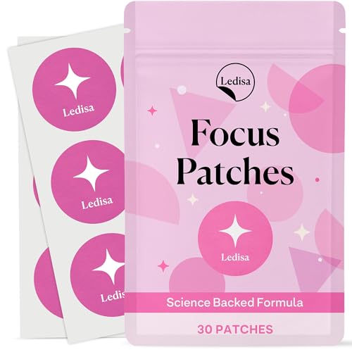 Focus Patches (Pack of 30) - 100% Natural Patch for Women and Men - With Rhodiola Rosea, Panax Ginseng & Ginkgo Biloba - Energy, Focus & Body Support - Enhanced Formula