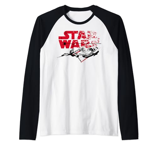 T-shirt raglan Star Wars Last Jedi skimmer logo baseball tee homme