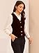 Allegra K Women's Waistcoat Steampunk Velvet Christmas Sleeveless Button Down V-Neck Suit Vests Medium Burgundy