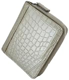 グレー クロコダイルレザー 財布 メンズ レディース 本物 一枚革 無双 ワニ 皮 鰐 革 本革 2つ折り 二つ折り 短財布 ミニ財布 コンパクト 小銭入れ付き カード 大容量 軽量 薄い 薄型 多機能 カード収納 カード入れ レザー 使いやすい サイフ ウォレット 本皮 人気 ブランド 金運アップ 高級 スリム クロコ 10700-100-102