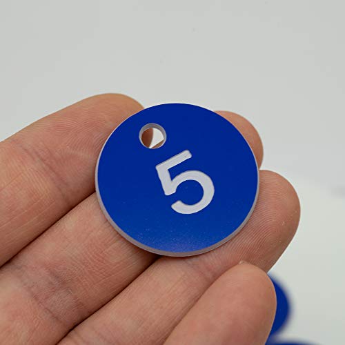 Kunststoff-ID-Nummernschilder, graviert, Schlüsselanhänger, ID-Tags ohne Schlüsselringe (201-300, blau)
